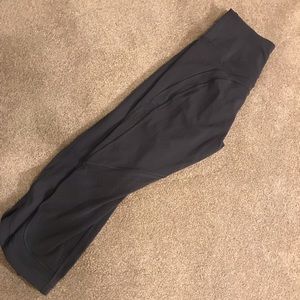Gray crop mesh Luluemon leggings